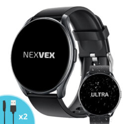 Nexvex® Ultra Smartwatch voor Dames en Heren | 1.3 Inch | Zwart