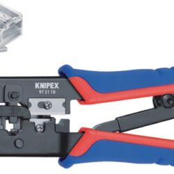 Knipex 97 51 10 SB Crimp Lever Pliers For Western Plugs Western Connector Rj11/12 (6-pin) 9.65 Mm; Rj45 (8-pin)11.68 Mm