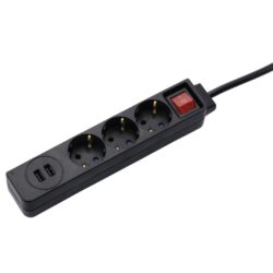 Hama Stekkerdoos USB 3,4A 3-voudig Zwart