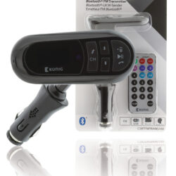 König CSBTFMTRANS100 Auto Audio Transmitter Bluetooth + Microfoon Zwart