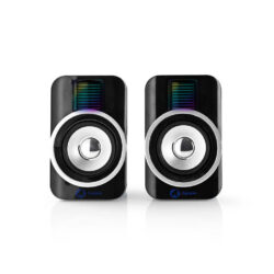 Nedis GSPR20020BK Gaming-luidsprekers 2.0 Rgb Over Usb Gevoed 3,5 Mm Jack Rms 10w