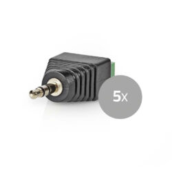 Nedis CCTVCM50BK5 Cctv-beveiligingsconnector 5x 3-aderige Naar 3,5 Mm Male