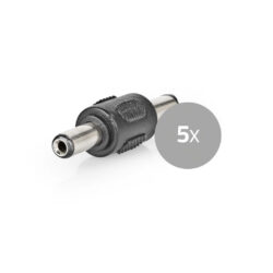 Nedis CCTVCM60BK5 Cctv-beveiligingsconnector 5x Gender Changer Dc Male 5,5 X 2,1 Mm