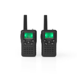 Nedis WLTK1010BK Walkietalkie Bereik 10 Km 8 Kanalen Vox Oplaadstation 2 Stuks Zwart