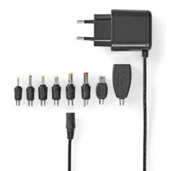 Nedis ACPA111 Universele Ac-stroomadapter Euro / Type-c (cee 7/16) 12.5 W 5 Vdc Uitgangsplug Type: 0,7 X 2,35 Mm / Mini-usb / Usb 2.0 Female / 1,35 X 3,5 Mm / 1,7 X 4 Mm / 1,7 X 4,75 Mm / 2,1 X 5,5 Mm / 5,5 X 2,5 Mm 1.60 M Ingangsvoltage: 100 - 240 V Ac 50