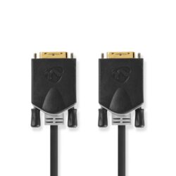 Nedis CCBW32000AT30 Dvi-kabel Dvi-d 24+1-pins Male Dvi-d 24+1-pins Male 2560x1600 Verguld 3.00 M Pvc Antraciet Doos