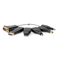 Nedis CCGB34999BK Hdmi™-adapter Displayport Male / Dvi-d 24+1-pins Male / Hdmi™ Micro-connector / Hdmi™ Mini-connector / Mini-displayport Male / Usb-c™ Male Hdmi™ Female Verguld Recht Pvc Zwart 6 Stuks Doos