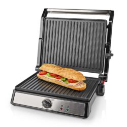 Nedis KAGR141FSR Contact Grill 2000 W 29 X 23 Cm Regelbare Temperatuur Kunststof / Roestvrij Staal