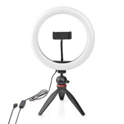 Nedis RLSTND100BK Ringlicht 10 Inch 120 Led's 2700 - 6700 K Statief Zwart