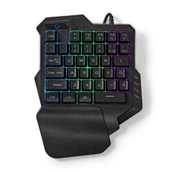 Nedis GKBDS110BK Bedraad Gaming Toetsenbord Usb Type-a Membrane Toetsen Rgb Enkelhandig Universeel Lengte Stroomkabel: 1.60 M Gaming