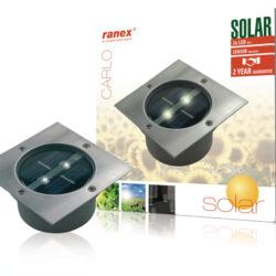 Ranex Ra-5000198 Vierkante Led Solar Grondspot Geborsteld Rvs Glas (5000.198)