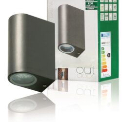 Ranex Ra-5000331 Led Buitenwandlamp van Roestvrijstaal met Twee Lichtpunten