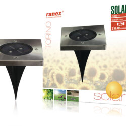Ranex RA-5000406 LED Solar Grondspot RVS