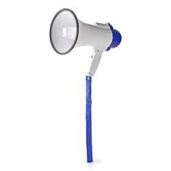 Nedis MEPH150WT Megafoon 10 W Bereik Van 250 M Ingebouwde Microfoon Wit / Blauw